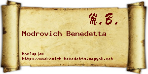Modrovich Benedetta névjegykártya